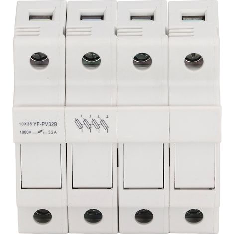Gleichstrom-Leistungsschalter 4P 32A Sicherungskasten mit Führungsschiene, Sockelhalterung, flammhemmendes PC, 1000V 6W (1/5)