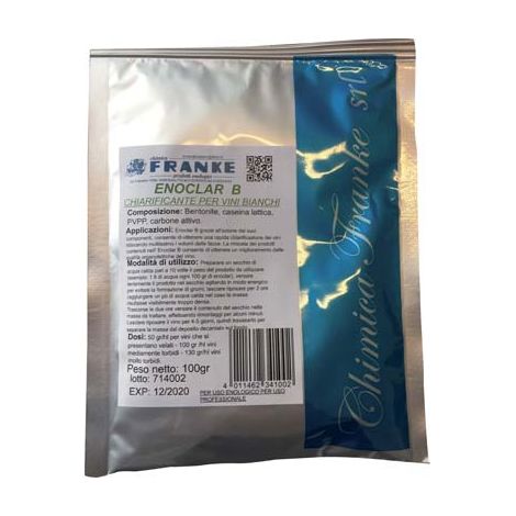 CHIARIFICANTE ENOLOGICO ENOCLAR B FRANKE - VINO BIANCO GR 100- 5 pezzi
