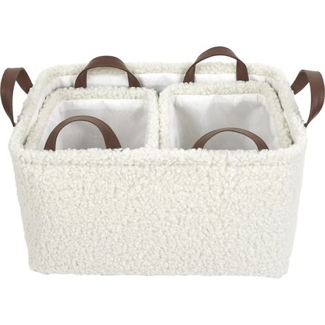 Ensemble de 3 paniers de rangement en bouclette (1/5)