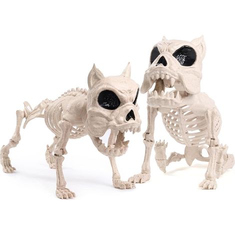 Halloween Hundeskelett Deko 30,5 cm, bewegliche Gelenke, wetterfest, 2 Stück (1/5)
