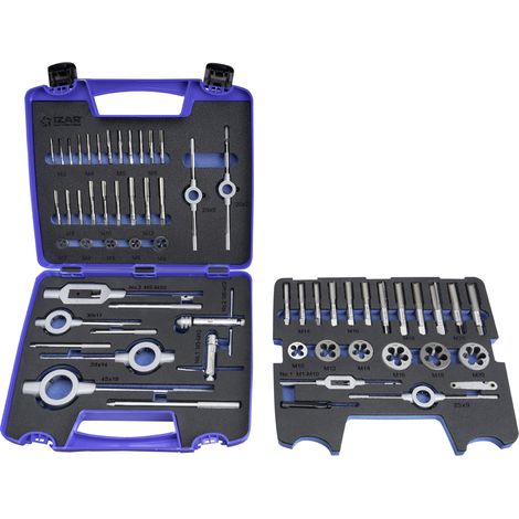 Juego Machos-Cojinetes M3-M20 + Combi (MOD. 1) 55 pcs. Mano -3406- IZAR (1/4)