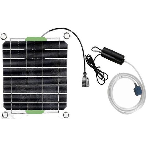 Pompe à air solaire 20 W pour aquarium, pompe à oxygène pour bassin et bassin, chargement USB (1/5)