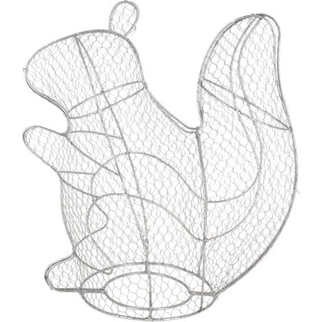 Topiaire Forme Écureuil - Métal d'Argent - 20,2 x 34,5 x H 38 cm - Livraison gratuite (1/5)