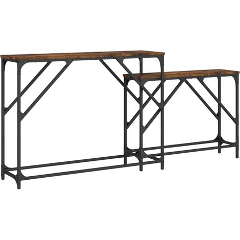 Tables console gigognes 2 pcs chêne fumé bois d'ingénierie (1/5)
