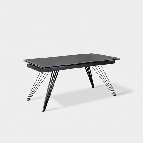 Tavolo allungabile ceramica effetto marmo sala da pranzo Augustus - Grigio
