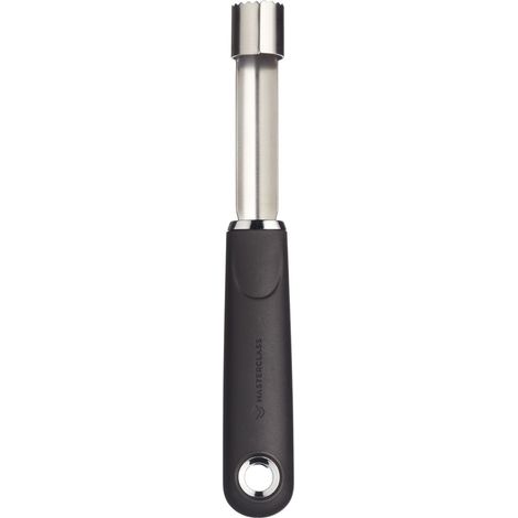 MasterClass Descorazonador de Manzanas, Descorazonador de Manzanas Soft-Grip con Acero Inoxidable, 19cm, Negro, Cardado