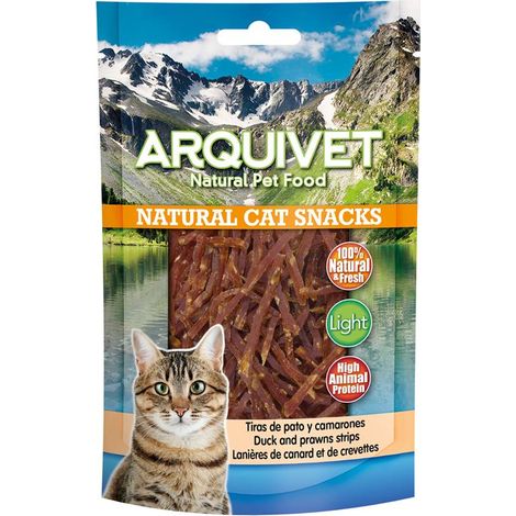 ARQUIVET Golosina para gatos con tiras de pato y gambas 50 g