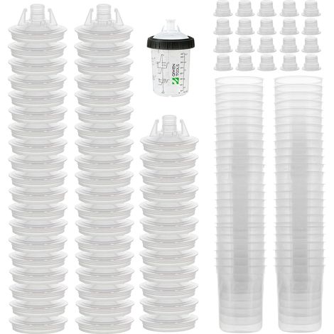 Gobelet de nettoyage pour pinceaux, bol mélangeur pour spray de peinture, kit de peinture de voiture avec transparent, outils de peinture, équipement avec pistolet pulvérisateur, accessoires (1/5)