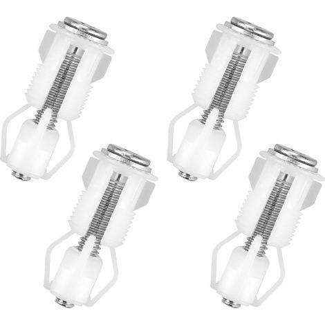 Kit complet de fixations pour siège de toilette, charnières de fixation supérieures, vis, écrous et boulons en nylon pour raccords à trou borgne. (1/4)