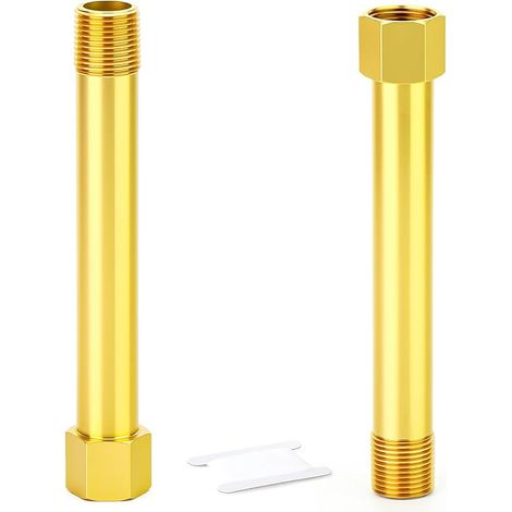 2 pièces raccords de tuyau en laiton, filetage femelle à mâle 1/8" BSP, adaptateur d'extension pour raccord droit de 125 mm de long, connecteur réducteur pour drainage (1/5)