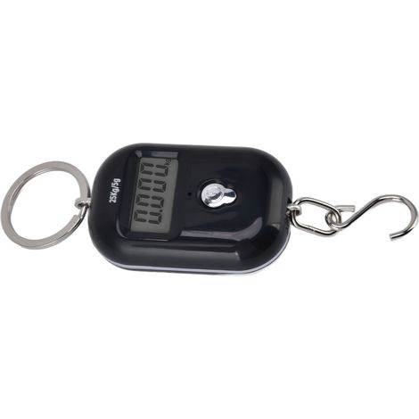 Balance à bagages portable avec anneau porte-clés, capacité de pesée de 25 kg, balance numérique suspendue noire pour le secteur de la livraison express (1/5)