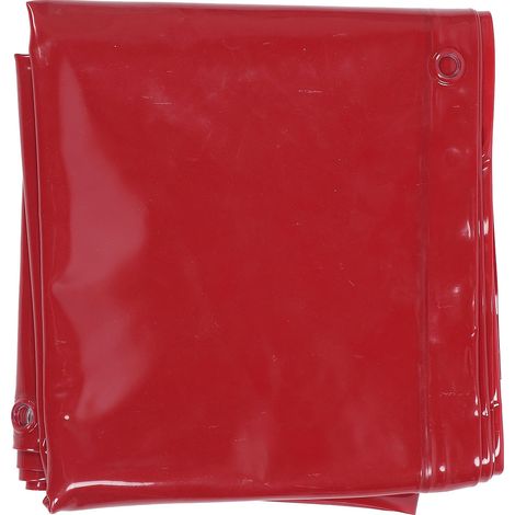 Rideau de soudage 5,71x7,68 pieds, 6 niveaux de protection, Type suspendu, écran ignifuge pour atelier, usage industriel, rouge (1/5)