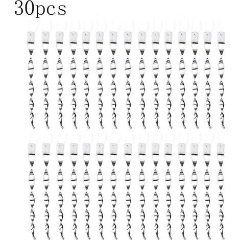 30Pièces Effaroucheur Oiseaux Repulsif Pigeon 360 Degrés repulsif Oiseaux, Effaroucheur Oiseaux Réfléchissants Spirale, pour Balcon, Arbres Fruitiers, Potager (1/4)