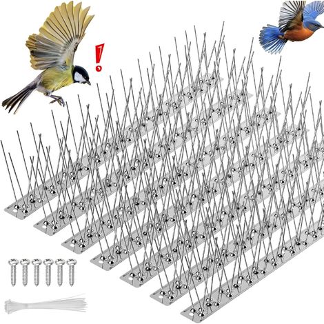 Pics anti-pigeons 5 m, en acier inoxydable 304, résistant aux intempéries, protection efficace contre les oiseaux, pour balcon, toit, rebord de fenêtre et jardin, pics anti-oiseaux avec