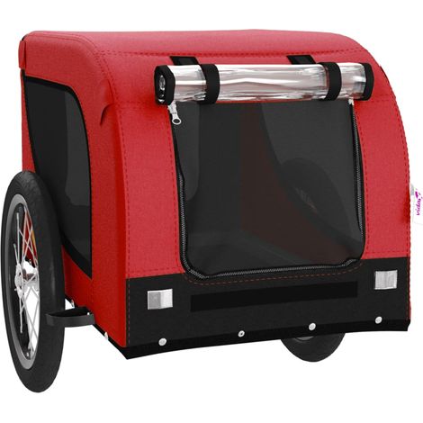 Remorque chariot transport de vélo pour animaux de compagnie rouge (1/5)