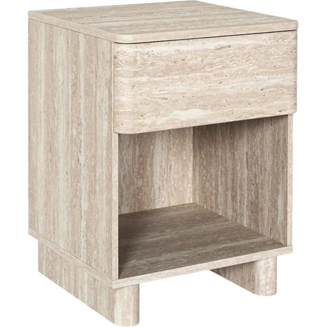 Table de chevet contemporaine 1 tiroir coloris beige (1/5)