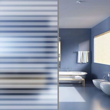 Frosted window film 90 cm x 5 m – Self-adhesive striped PVC – Privacy protection – Easy to apply and remove (1/5)