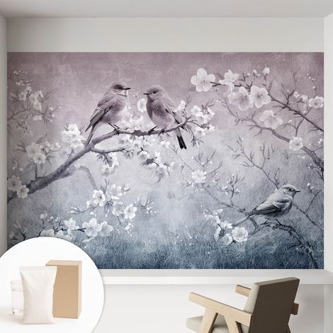 Papier peint décoratif avec colle pour salon, chambre à coucher et bureau – Design moderne et facile à poser Nature subtile 152x104 cm (1/5)