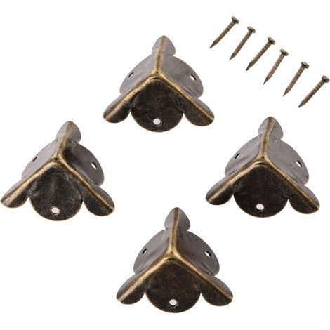 Protections d'angle métalliques, vintage, lot de 4, équerres (1/5)