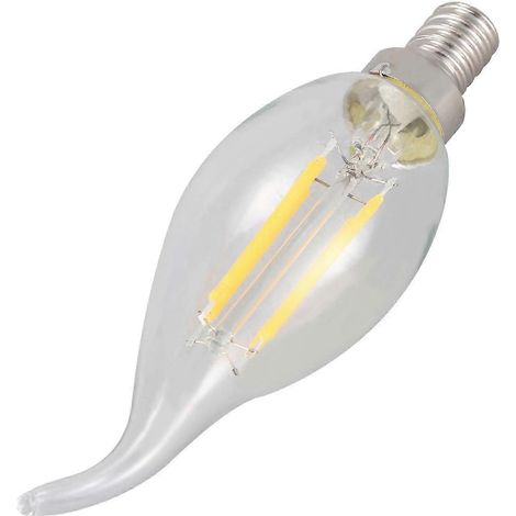 Lot de 6 ampoules LED à filament COB E12 4W, effet flamme de bougie Edison, dimmables, 12,5 x 3,5 cm LXWHBYV (1/4)