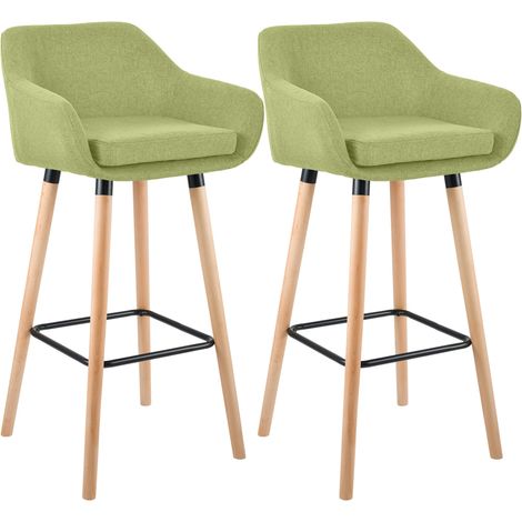 Set De 2 Taburetes Grant En Tela Verde claro