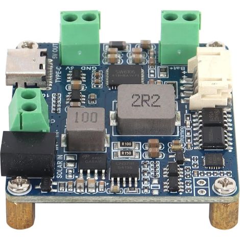 Module de gestion de l'énergie solaire, compatible avec les panneaux 6 V-24 V, adaptateur secteur USB-C, sortie 5 V/3 A, contrôleur solaire USB (1/5)