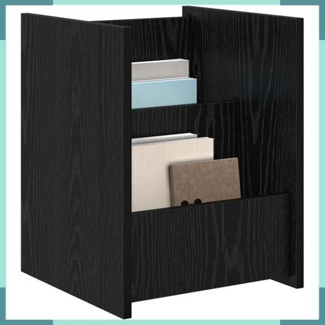 890865 étagère à magazines avec étagère Chêne noir 35 x 35 x 45 cm (1/5)