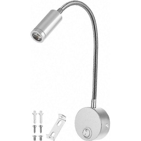 Moderne LED-Wandleuchte mit um 360° verstellbarem, flexiblem Hals, ideal für die Wohnraumbeleuchtung und zum Lesen. (1/2)