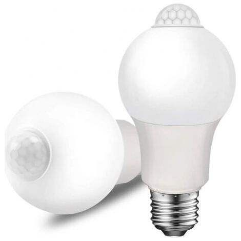 Ampoule à lumière blanche froide de 12 watts (équivalent à 100 watts) avec détecteur de mouvement (paquet de 2)