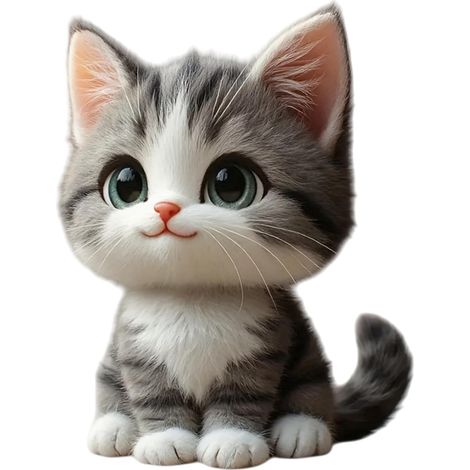 Lot de 2 autocollants en vinyle imperméable pour voiture Motif chaton gris et blanc 14 cm (1/5)