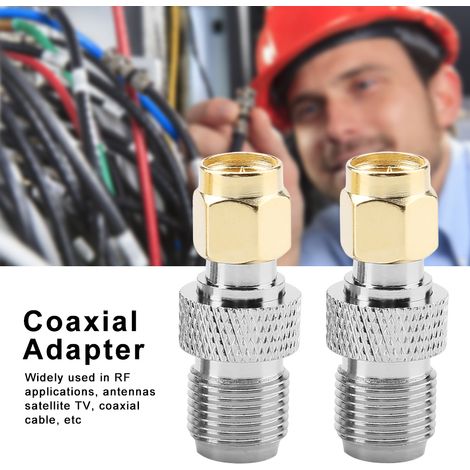 Adaptateur coaxial RF SMA mâle vers F femelle (2 pièces) - Connecteur à couplage droit (1/5)
