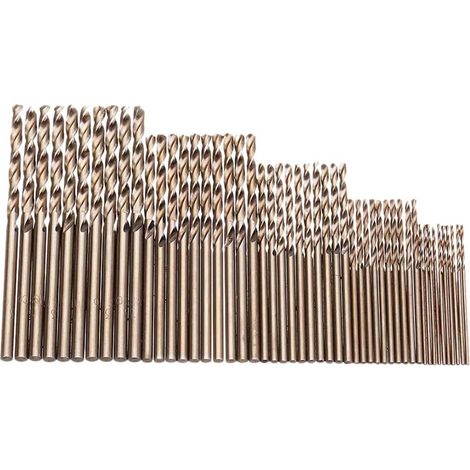 Juego de 50 Brocas Cobalto M35 - 1-3 mm - Para taladrar en acero templado, hierro fundido y acero inoxidable Ulisem (1/5)