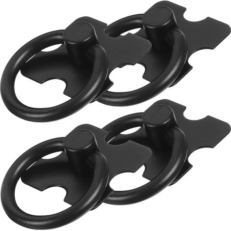 Poignées de Meuble à Anneau en Alliage de Zinc Noires Lot de 4 Robustes et Anti-rouille Style Vintage Élégant pour Portes D'armoire et Bibliothèques (1/5)