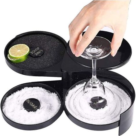 Ensemble de trois verres à cocktail, salière à margarita, accessoires de barman, boîte à sel, récipient à épices-AquaForge (1/5)