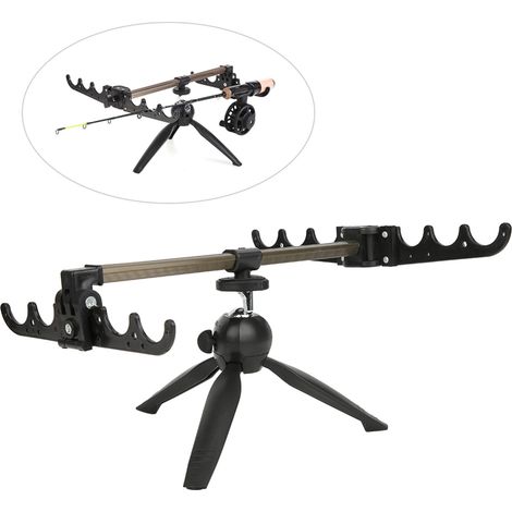 Trépied de pêche télescopique pliable, support universel pour pêche en mer, sur glace et rivière, équipement de pêche portable et robuste.