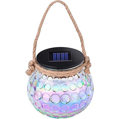 Lampe solaire en verre, décoration de jardin extérieure, lumière et abat-jour suspendus-AquaForge