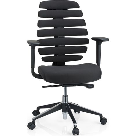 Bürostuhl / Drehstuhl ERGO LINE II Stoff schwarz hjh OFFICE (1/5)