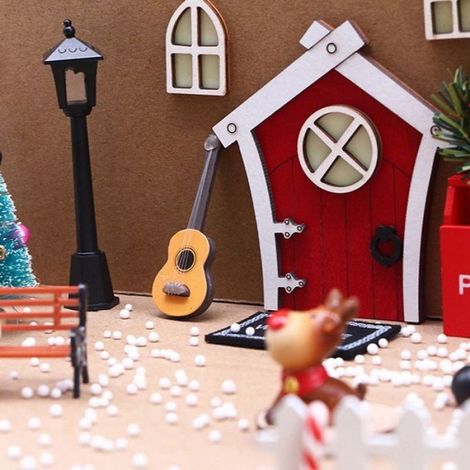 Accessoires de porte de gnome - Ensemble de Noël - Bois - Décoration extérieure - Pour enfants (1/5)