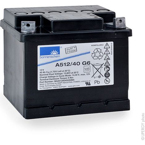Sonnenschein - Batterie plomb etanche gel A512/40 G6 12V 40Ah M6-M