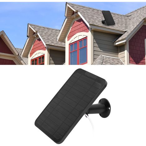 [Solarpanel] [Erweiterung] IP65 wasserdichtes tragbares Solarpanel mit verstellbarer Halterung für Sicherheitskameras, 4W 6V monokristallin, Abmessungen 20,5 x 13,5 cm, schwarz. (1/5)