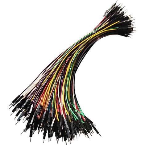 100 Pièces 1P to 1P Mâle vers Mâle Jumper Wires Cavalier Câble Set, 1 Pin Fil Electrique Connexion Breadboard Electronique pour Prototype Shield, 20CM, 24AWG, 10 Couleur (1/5)
