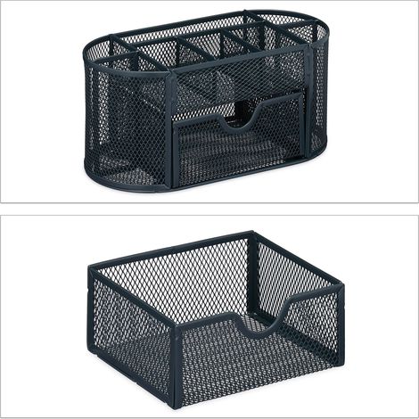 Organizer da scrivania a 9 scomparti pratico moderno portaoggetti decorativo 23 x 12 x 12 cm in acciaio antracite 130012710