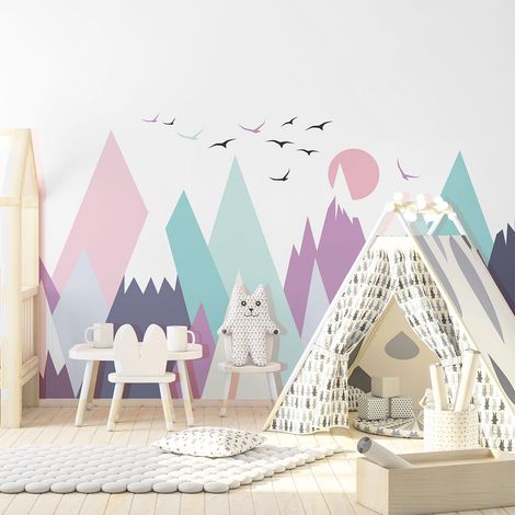 Stickers enfant montagnes scandinaves clarinka 40 x 60 cm (1/5)