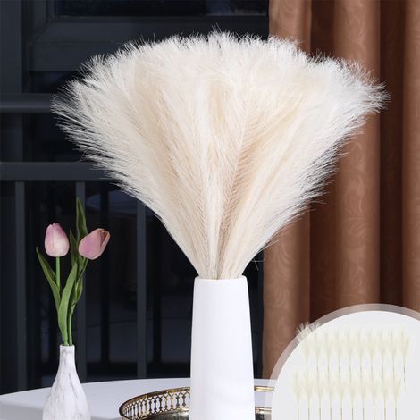 Pampas Grass - 45 cm - Faux Tall Artificial Grass Stems - Floor Vase Filler for Home Bedroom Wedding Boho Decor - 20 Pieces (1/5)
