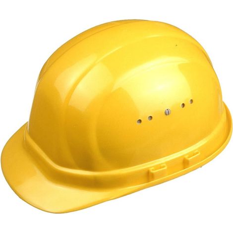 Schutzhelm Bauarbeiterhelm mit Belüftung gelb stufenlos verstellbar