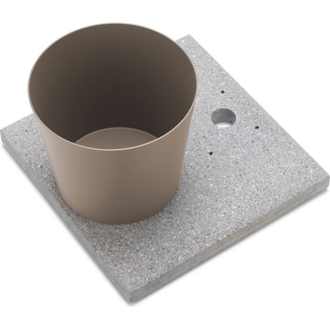 Base con Vaschetta per Fontane con Ghiera Grande 40x40x5 cm in Cemento Belfer 42/BSE/3 Tortora (1/5)