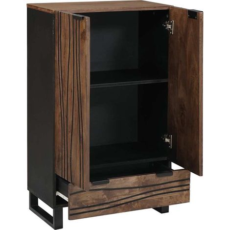 Maison La Vie - Buffet Salon Moderne - Meuble de rangement - Marron 60 x 33 x 100 cm bois de manguier massif bu4762