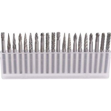 Rotationsfräser – phe 20 Stück Wolframkarbid-Fräser, Rotationsfeilen aus Stahl, Diamantbohrer/Rotationswerkzeug mit 3-mm-Schaft/Heimwerker-Holzbearbeitung, Schnitzen, Gravieren, Holzbohren