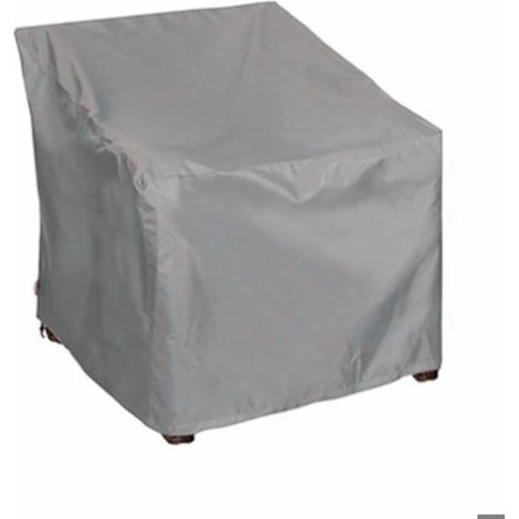 Housse chaise jardin grise en tissu Oxford, lavable, pour fauteuil empilable extérieur (1/5)