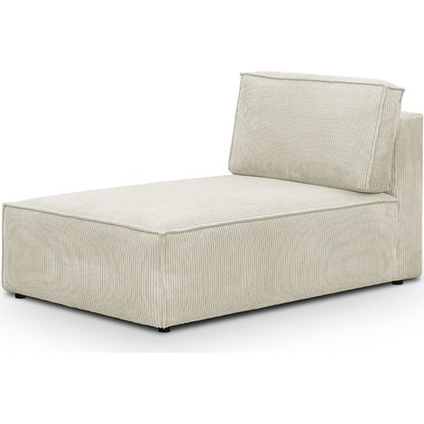 Méridienne modulable en velours côtelé beige - Harper Mod (1/3)